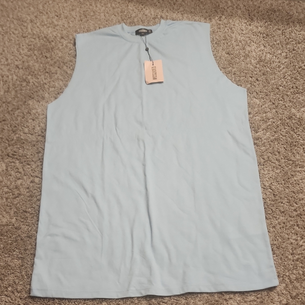 Missguided Sky Blue Basic Vest Dress